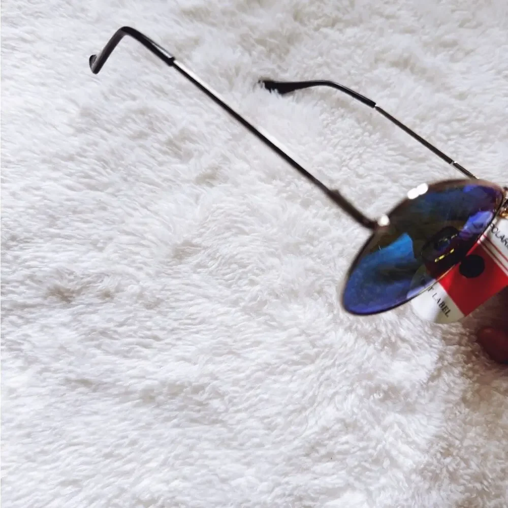 Zane Silver w/ Green & Blue Lenses Mirrored Sunglasses